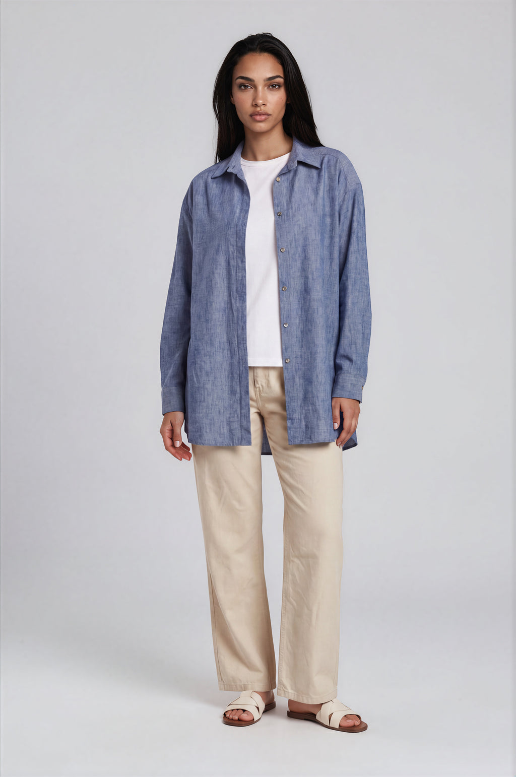 Oversized Embellished Button-Down Shirt