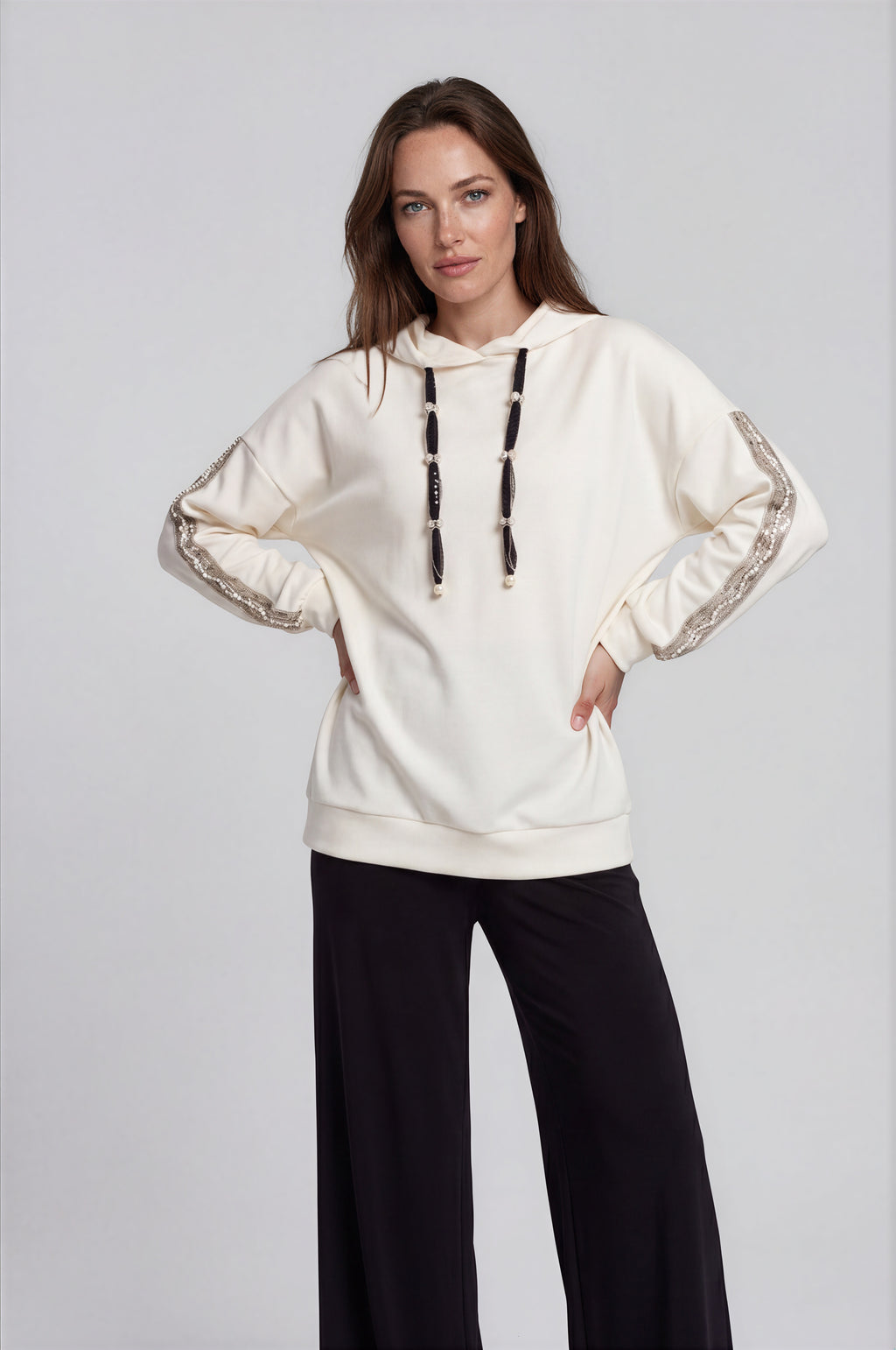 Pearl Detail Hoodie & Pants Set