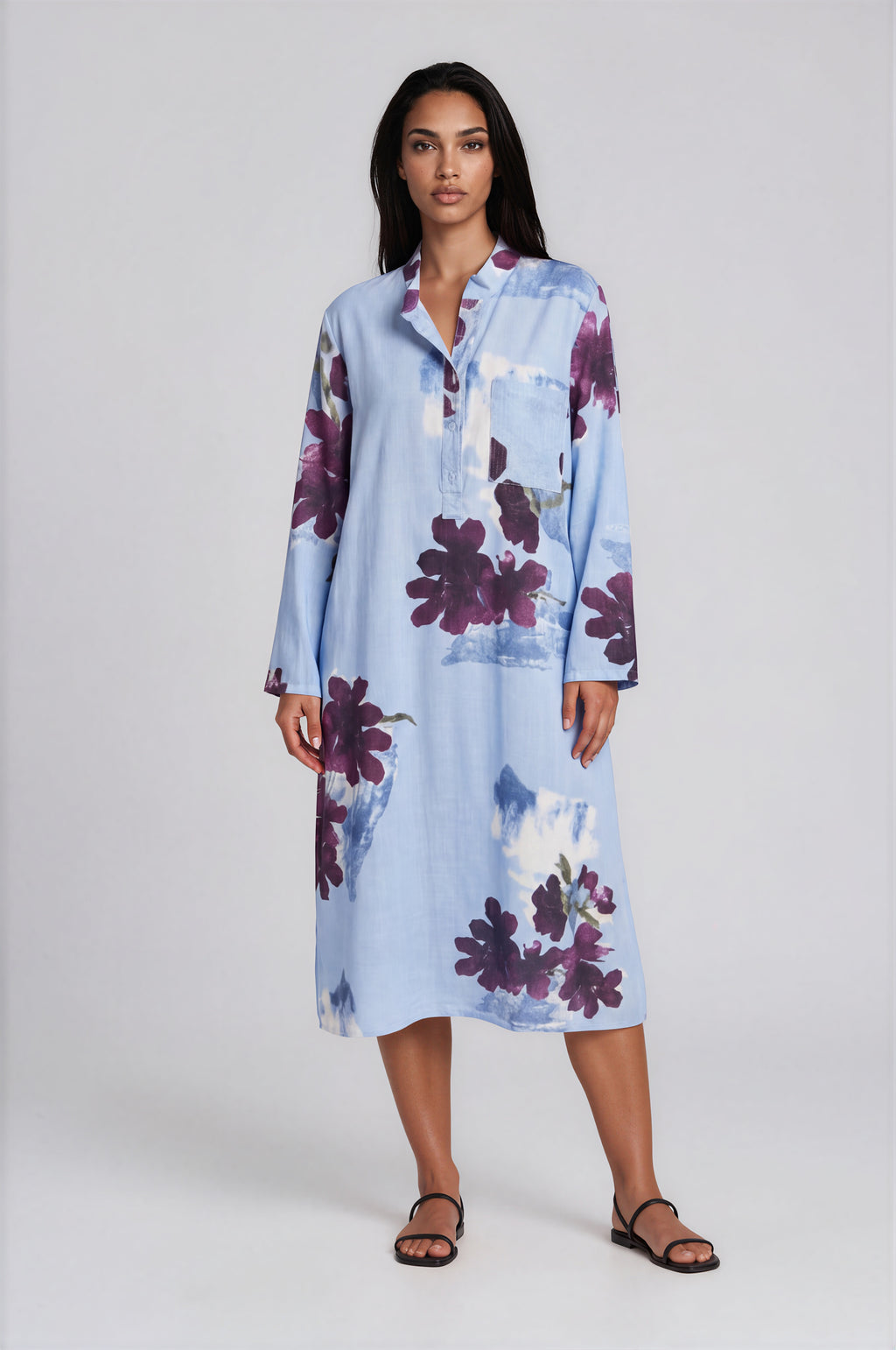 Floral Print Kaftan Dress