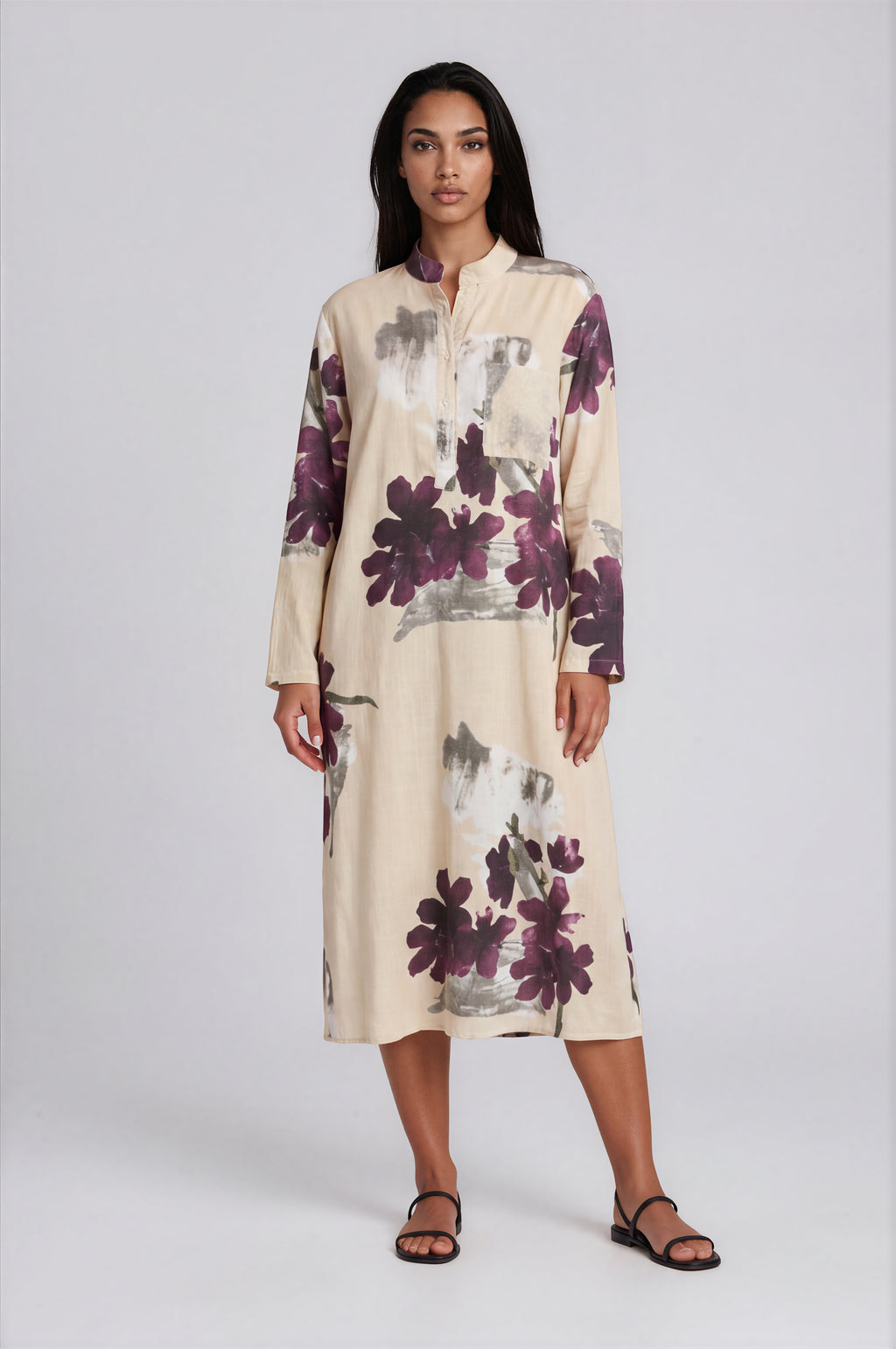 Floral Print Kaftan Dress