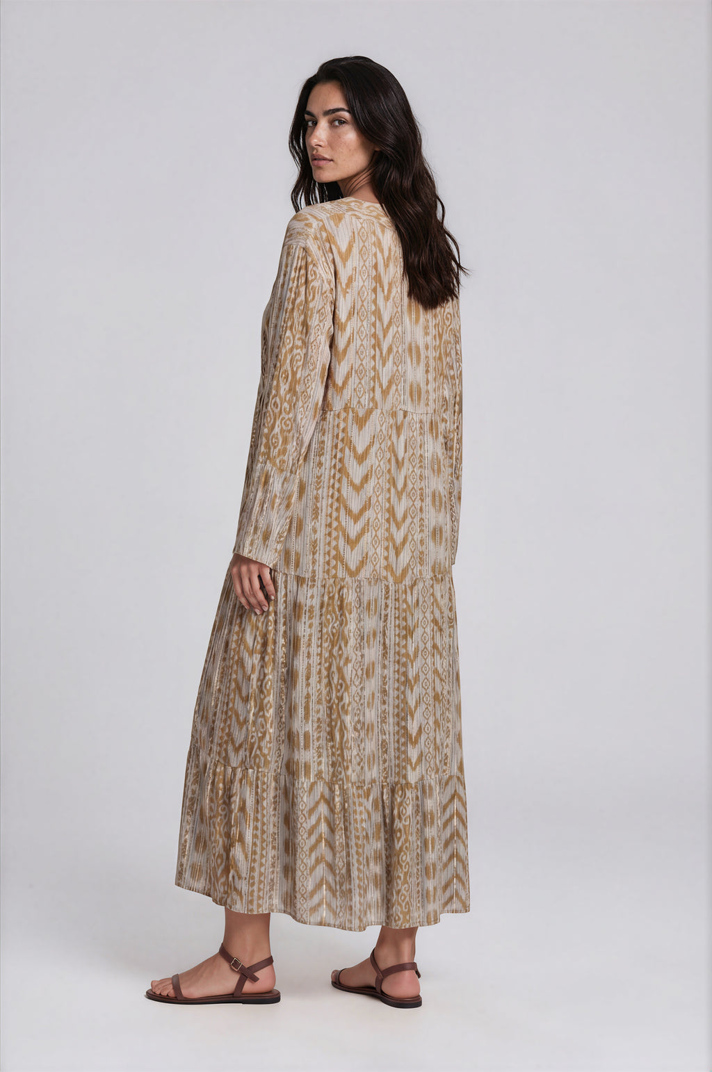 Ikat Print Maxi Dress