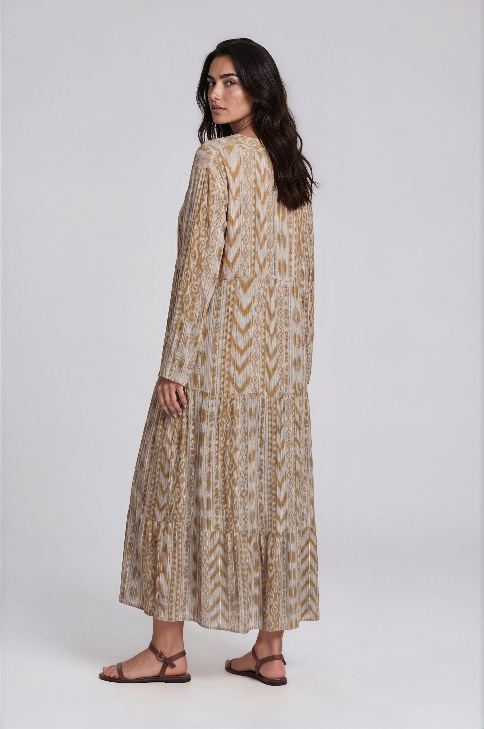Ikat Print Maxi Dress