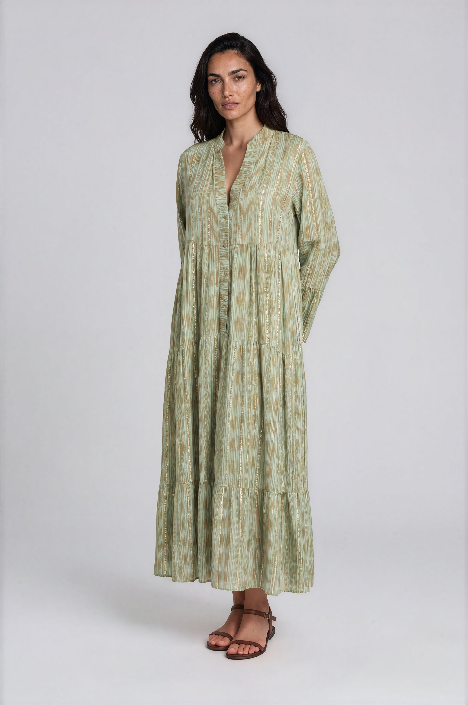 Ikat Print Maxi Dress