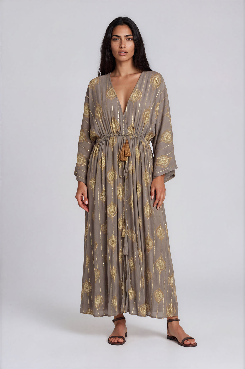 Paisley Shimmer Kaftan Dress