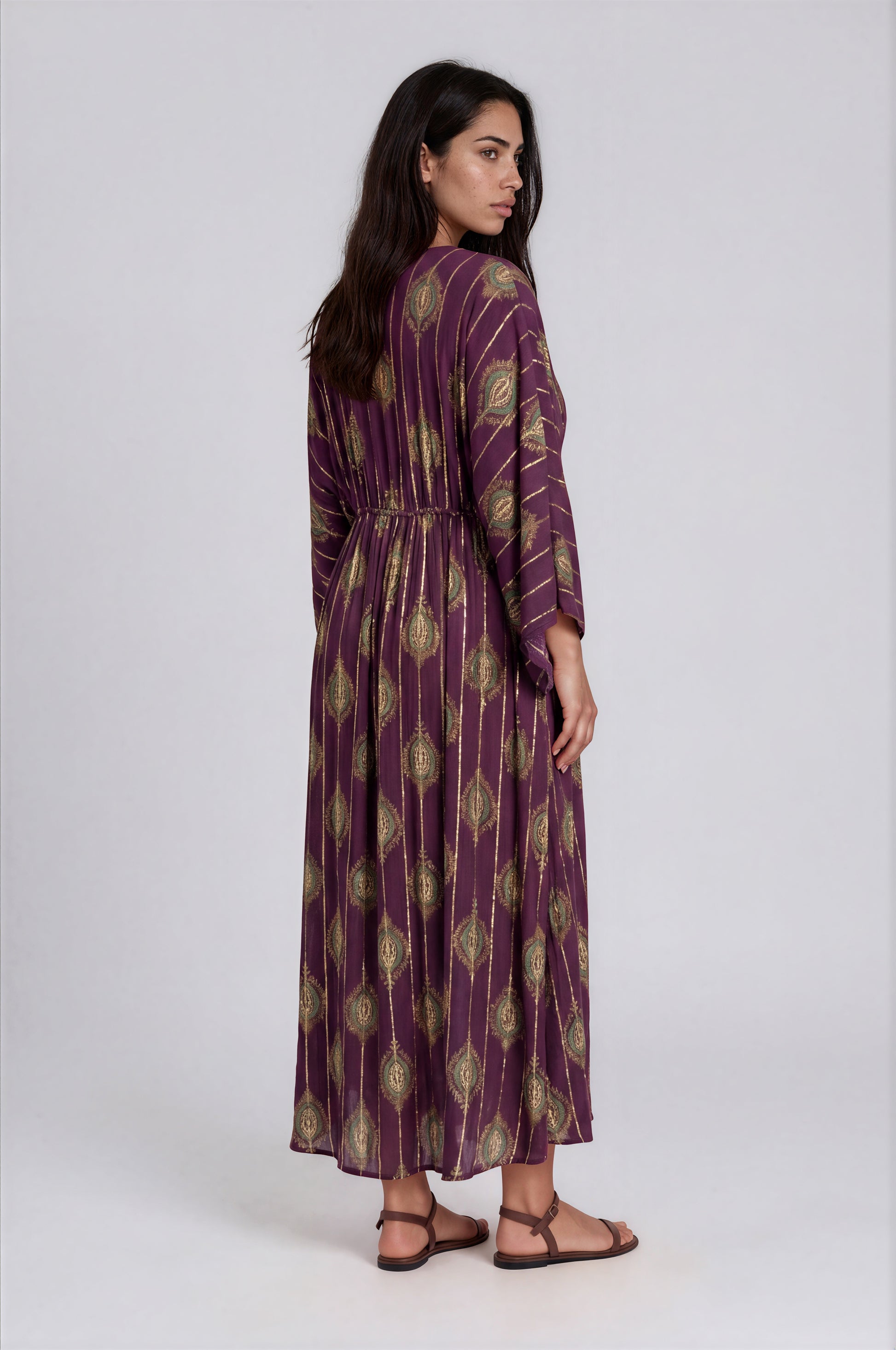 Paisley Shimmer Kaftan Dress