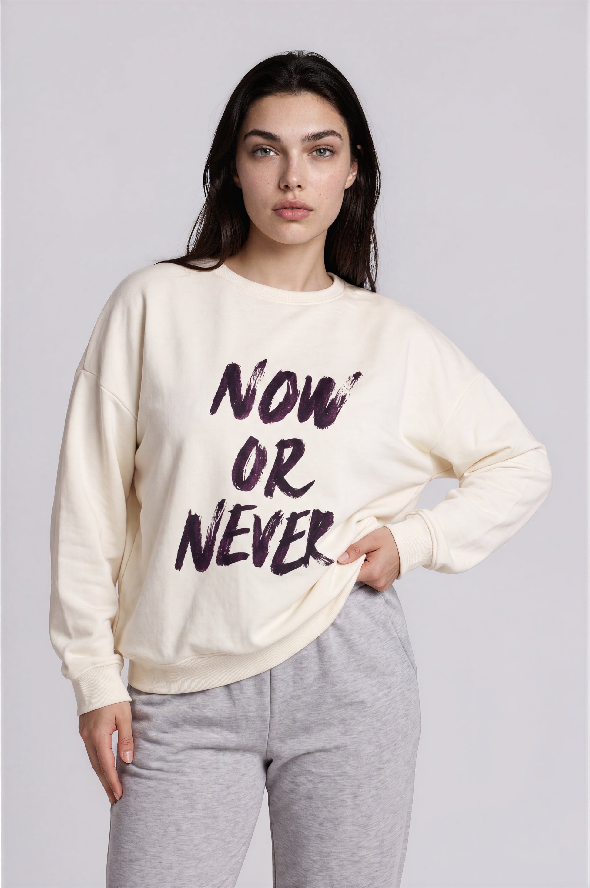 "Now Or Never" Graphic Sweatshirt