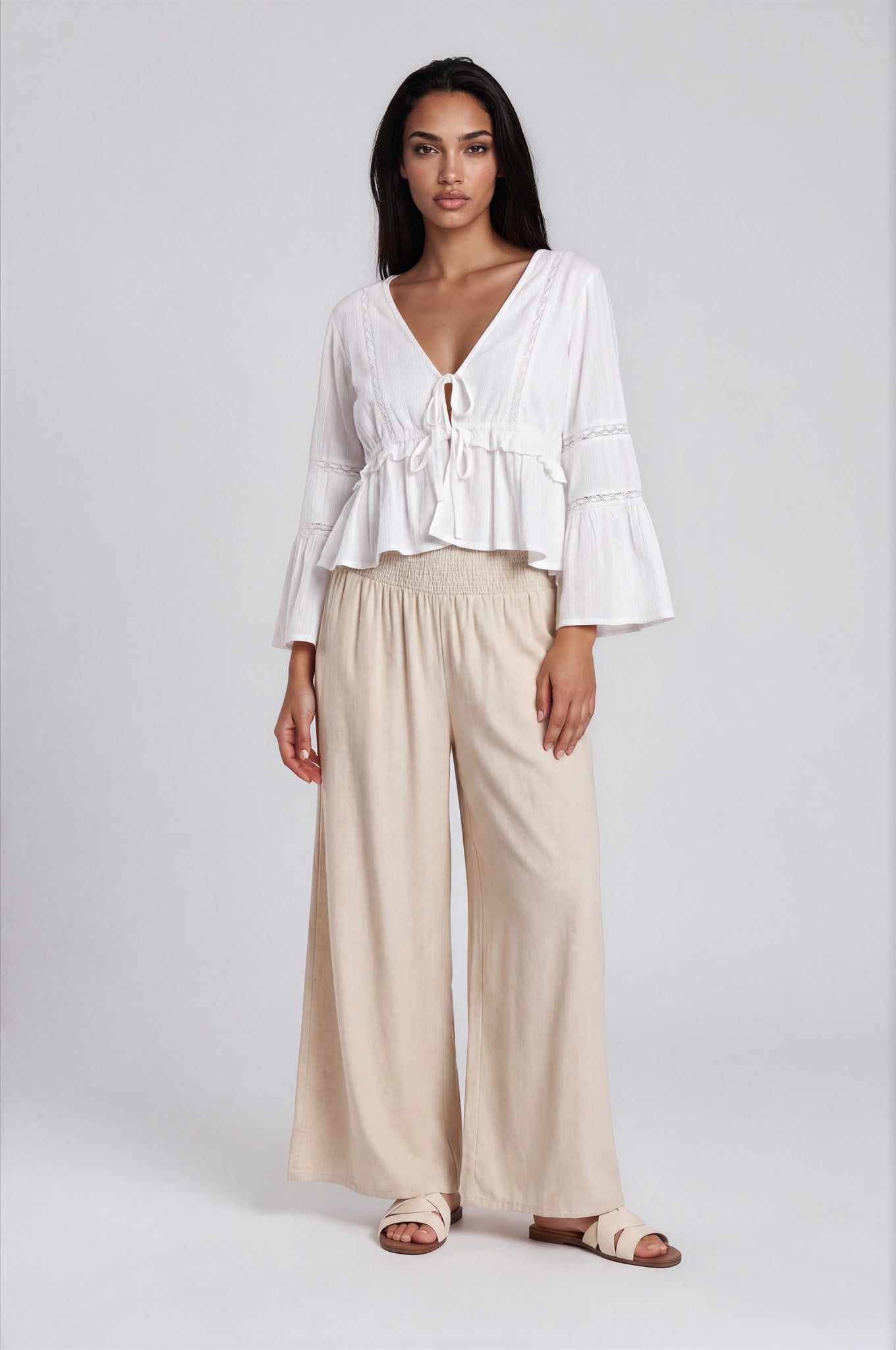 Wide-Leg Linen Pants