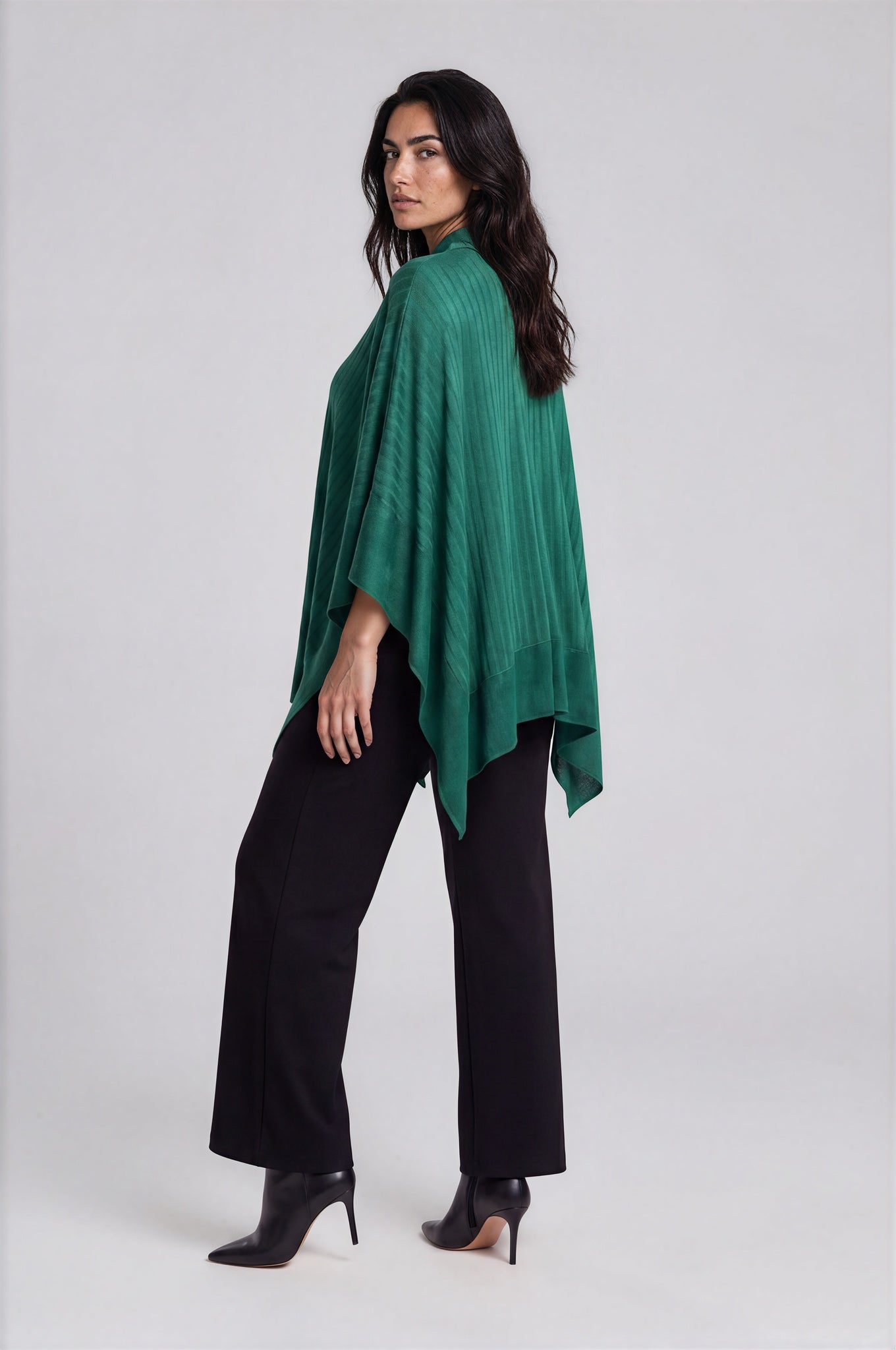 Satin Stripe Tie-Neck Blouse
