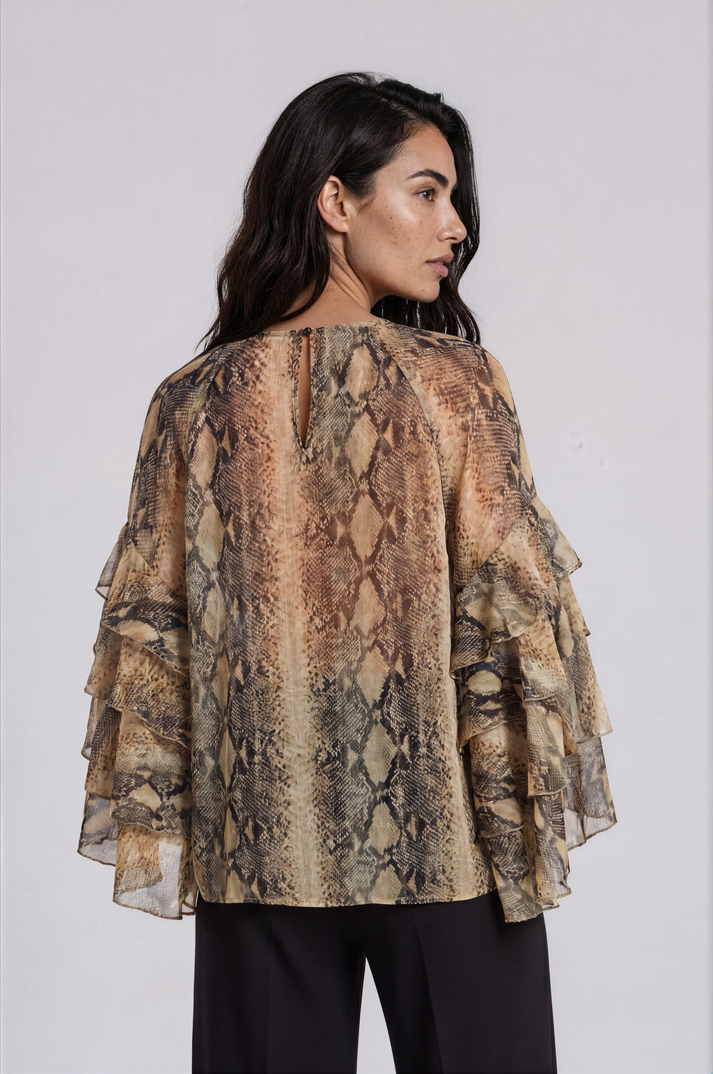 Snake Print Chiffon Blouse