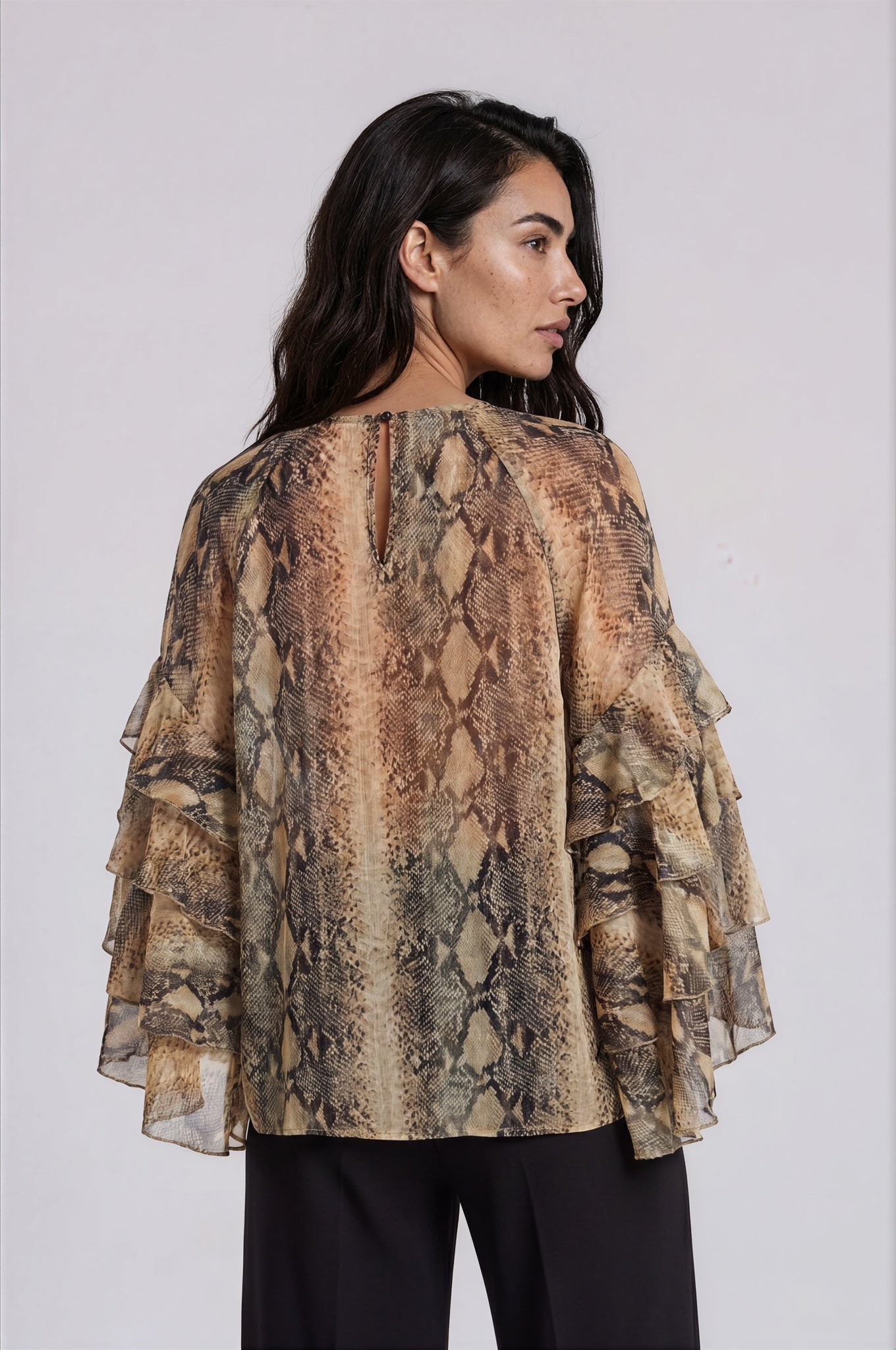 Snake Print Chiffon Blouse
