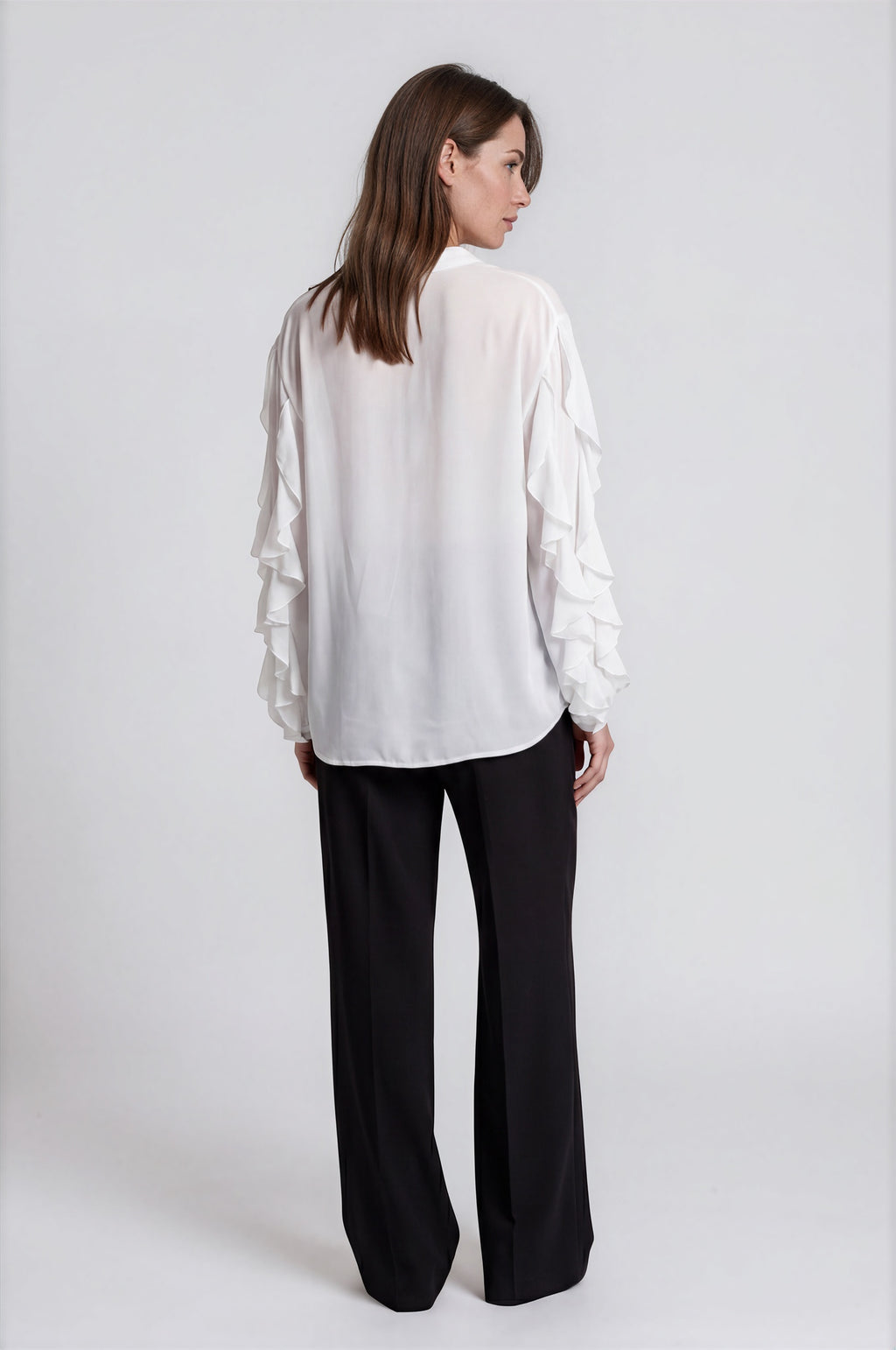Tie-Neck Button-Down Blouse