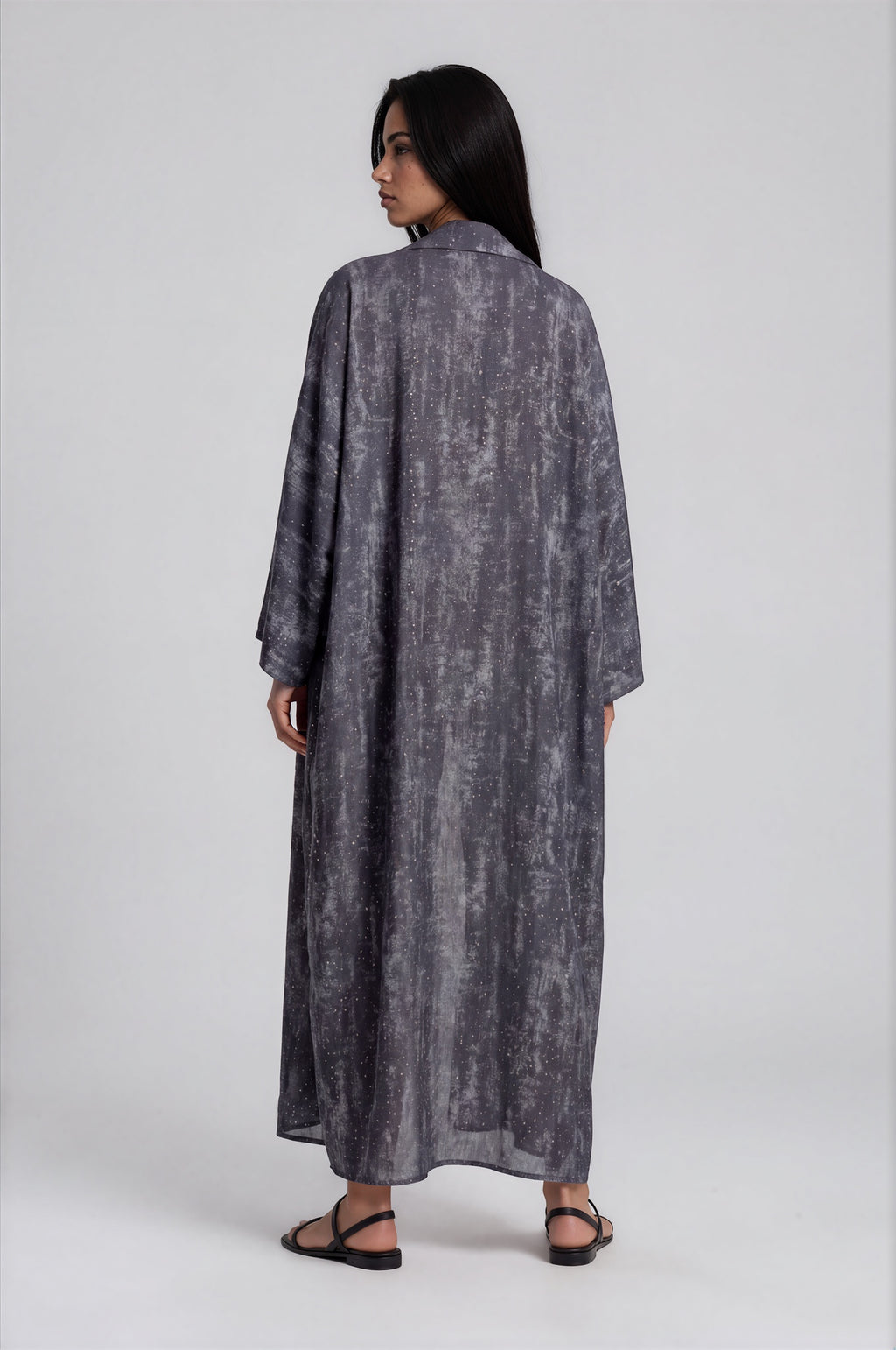 Marble Print Oversized Shirt Dress