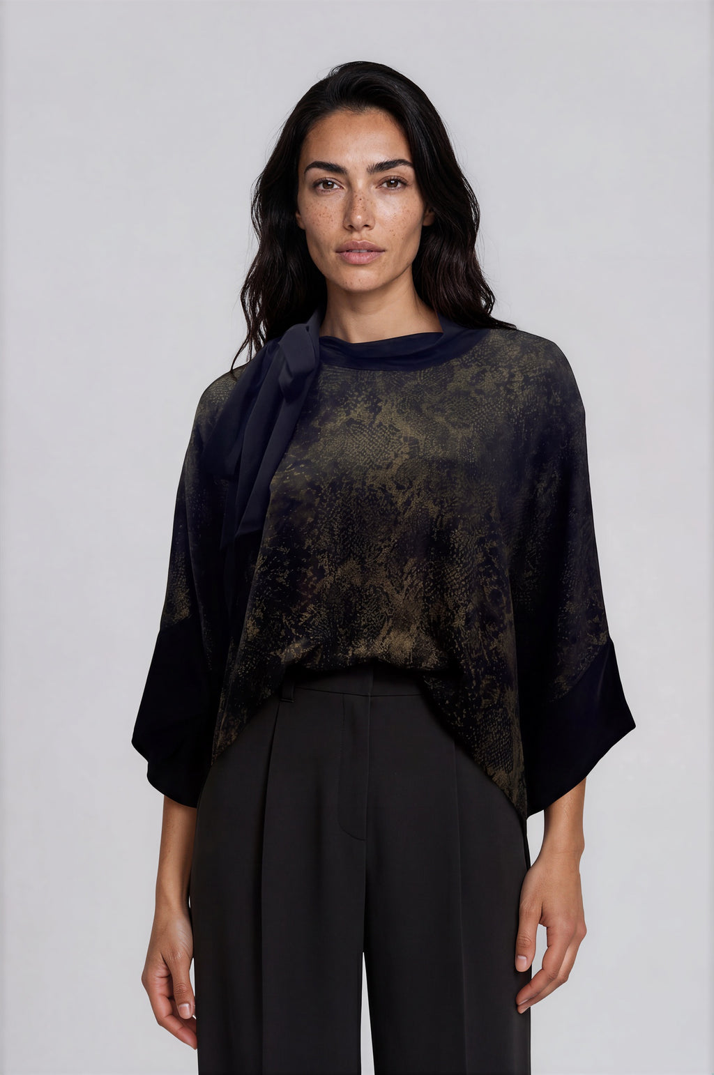 Snake Print Cape Top
