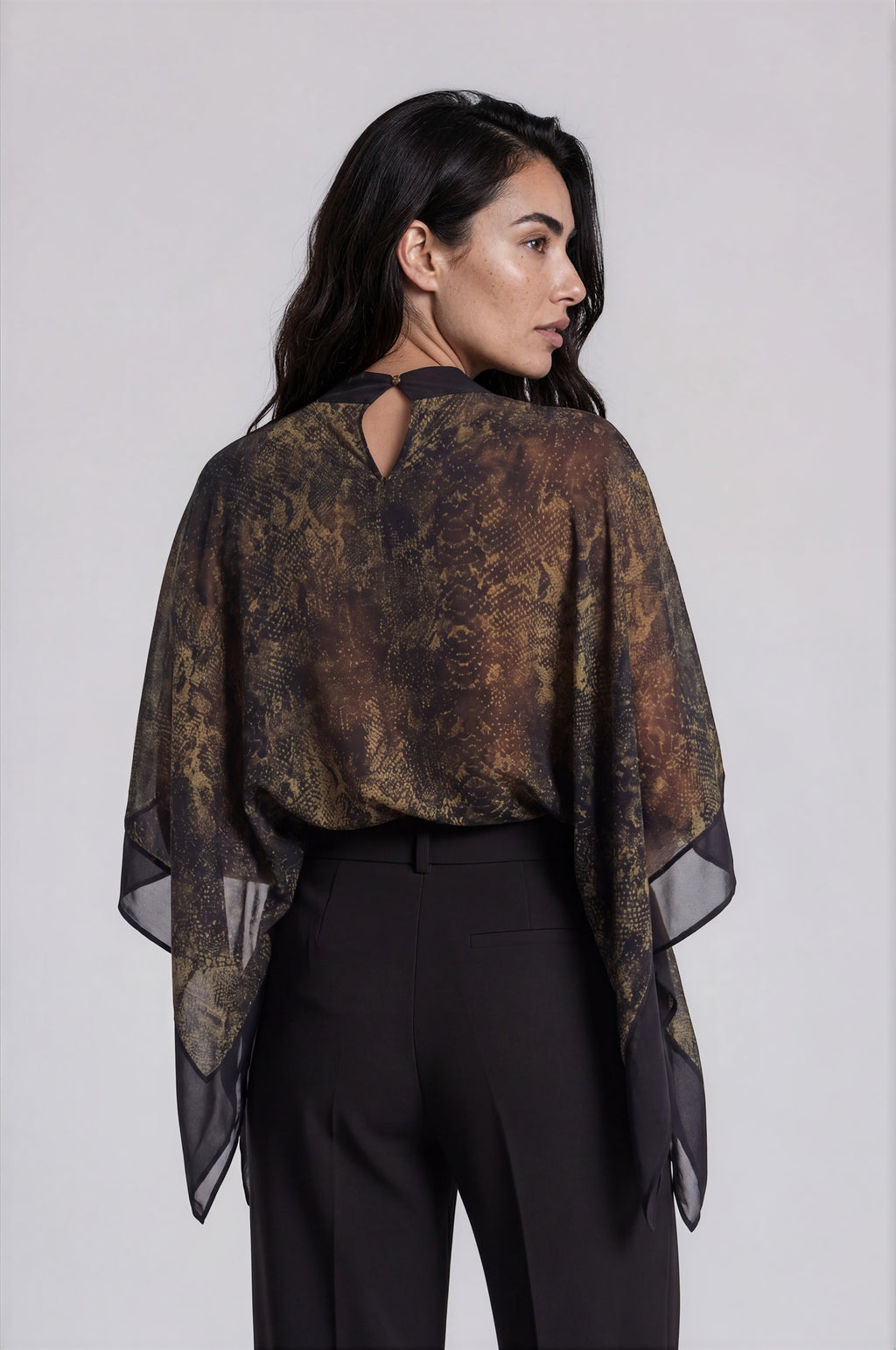 Snake Print Cape Top