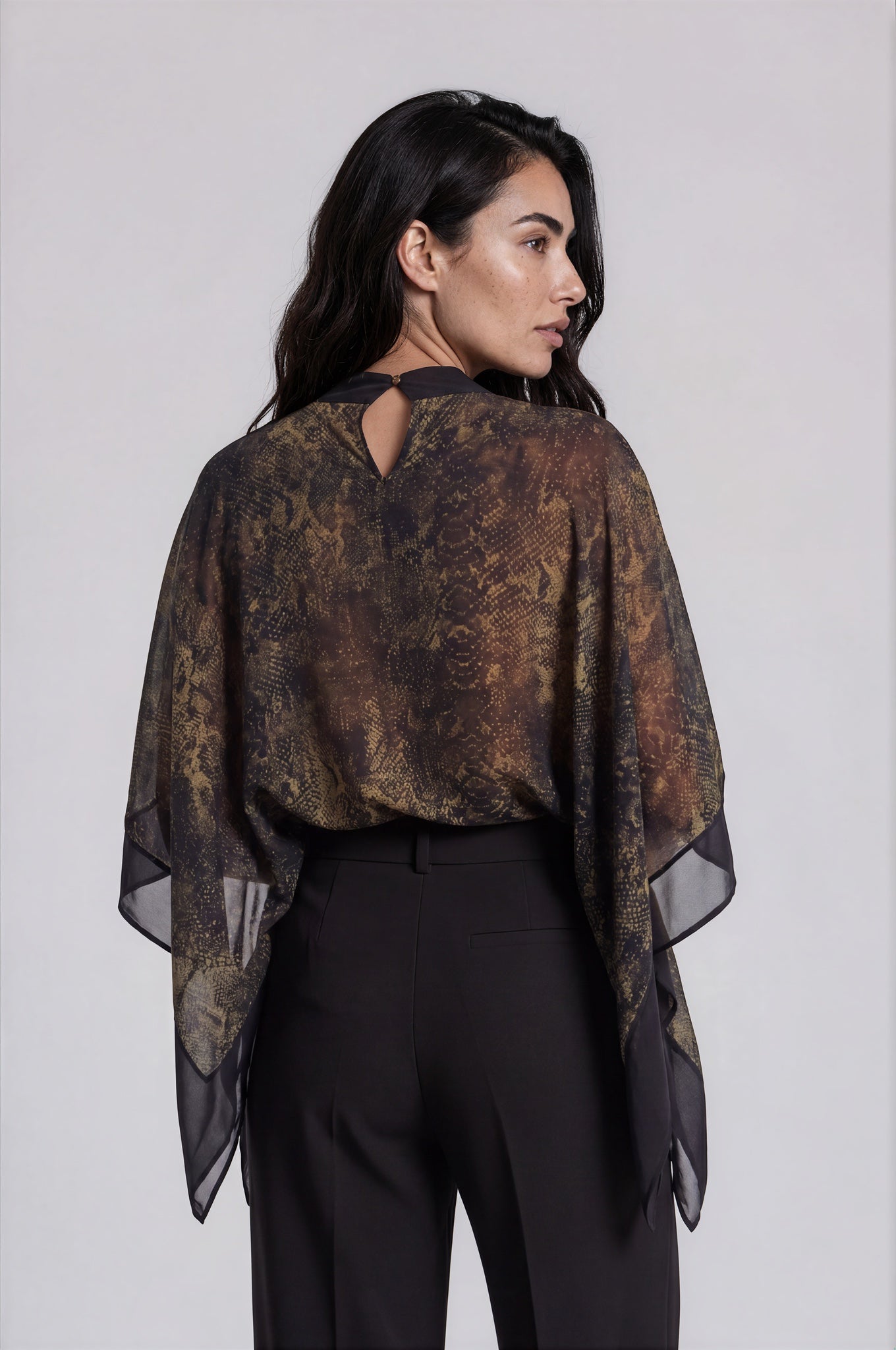 Snake Print Cape Top