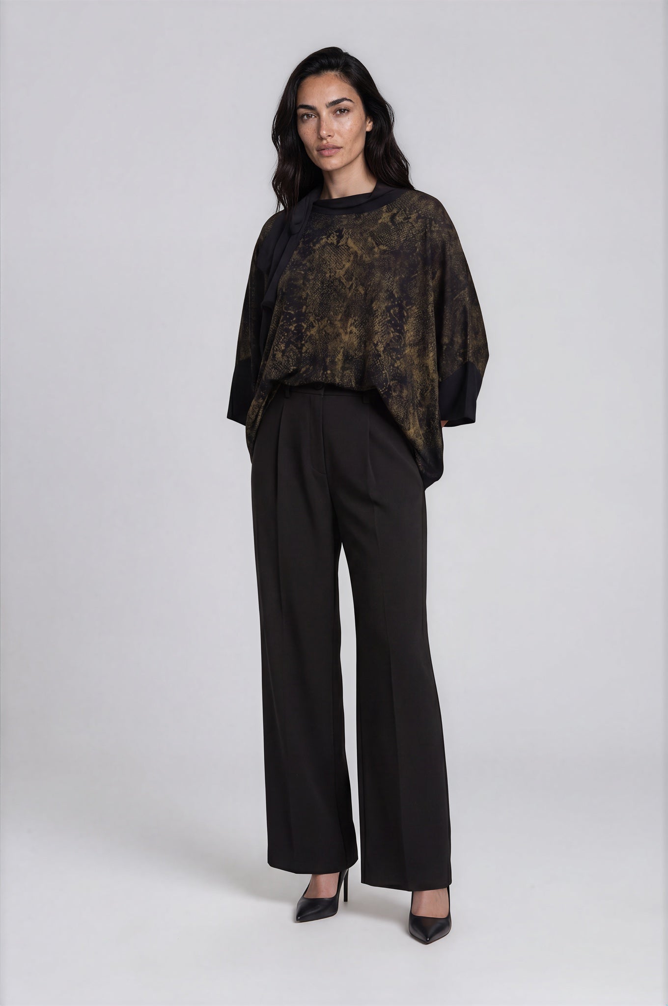 Snake Print Cape Top
