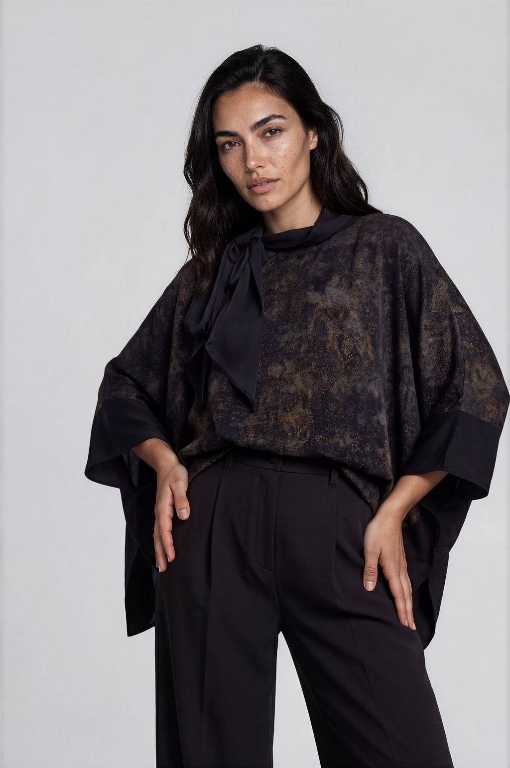 Snake Print Cape Top