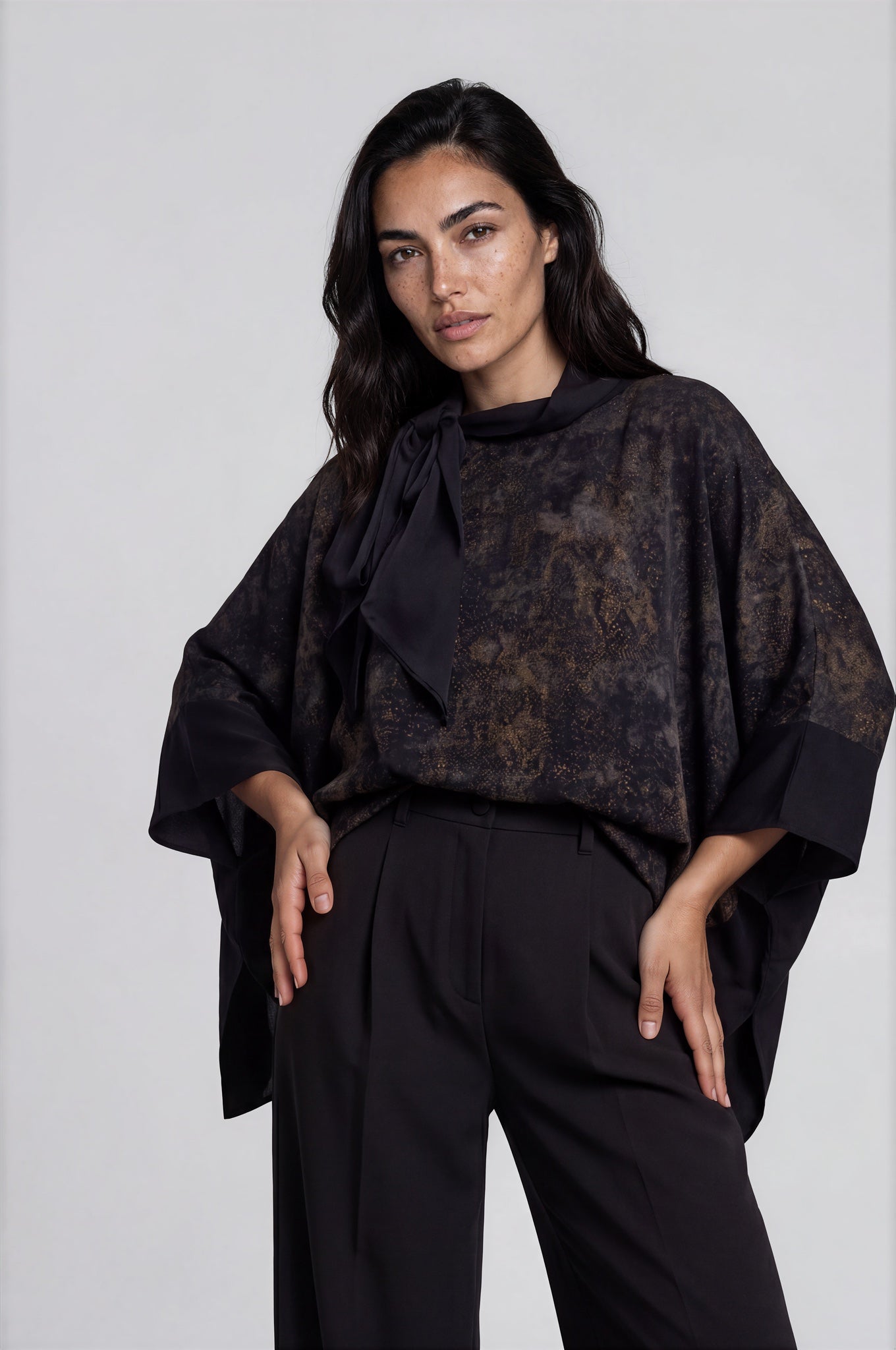Snake Print Cape Top