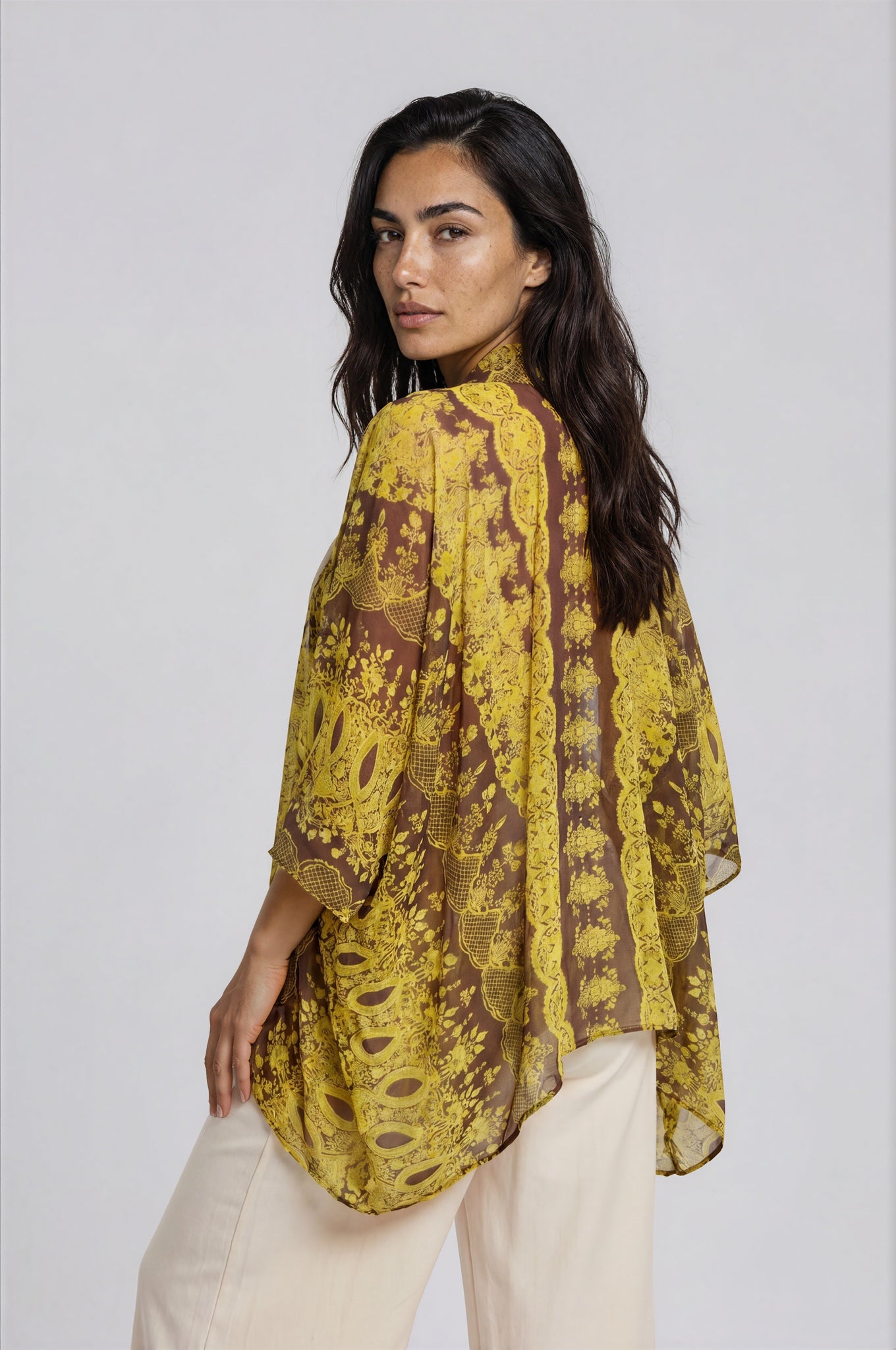 Oversized Sheer Tunic Blouse