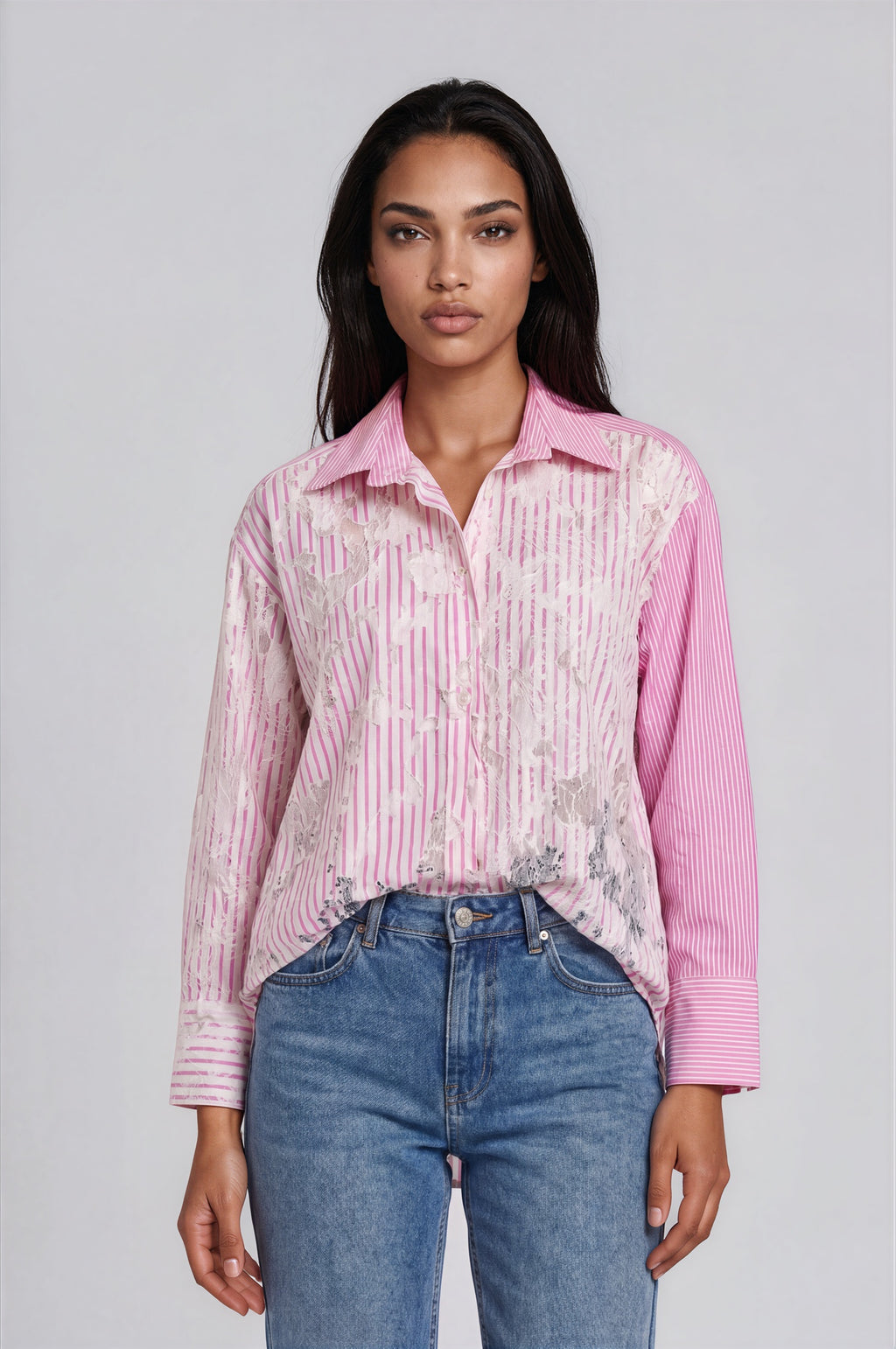 Stripped Overlay Shirt