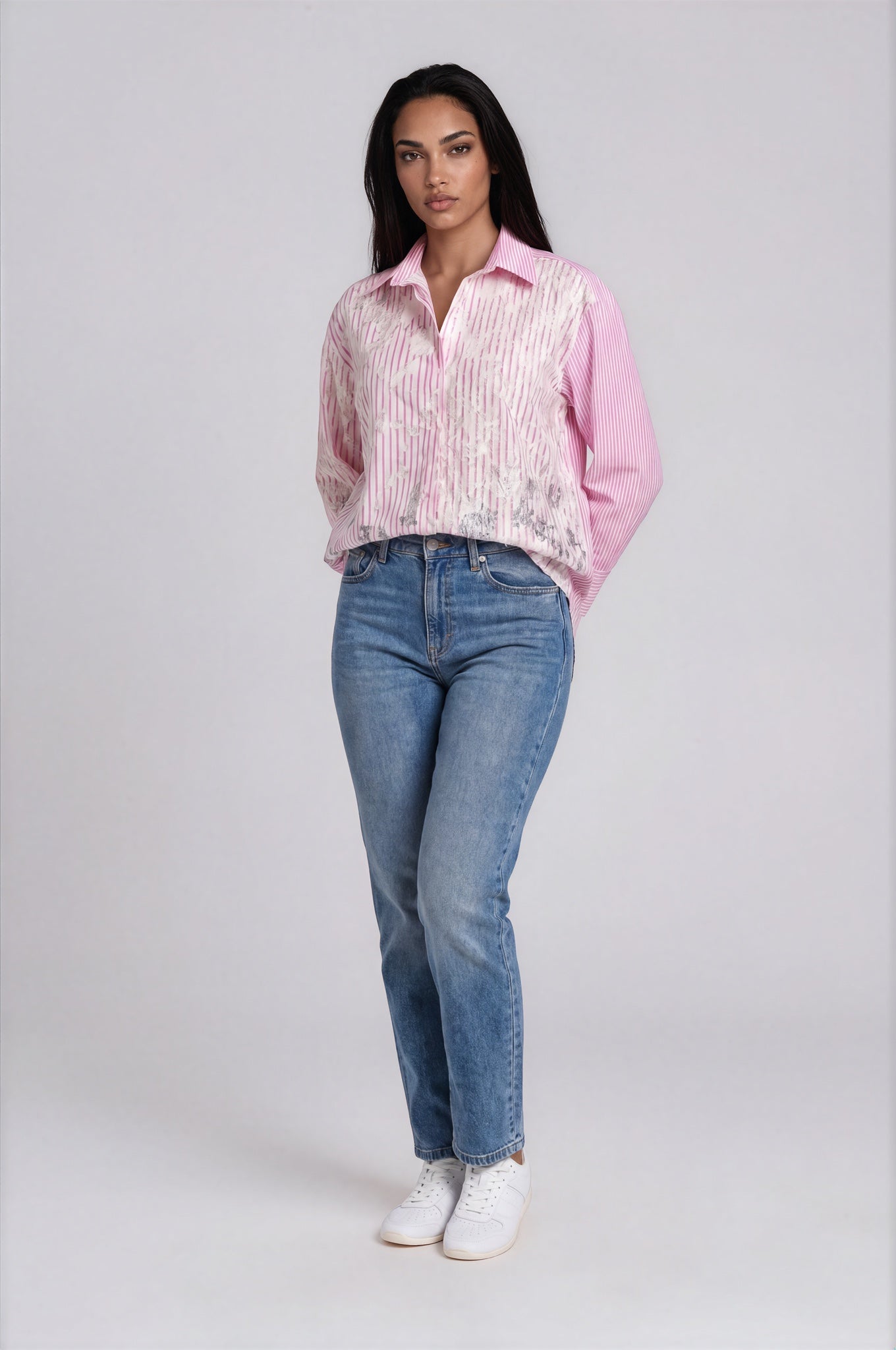 Stripped Overlay Shirt