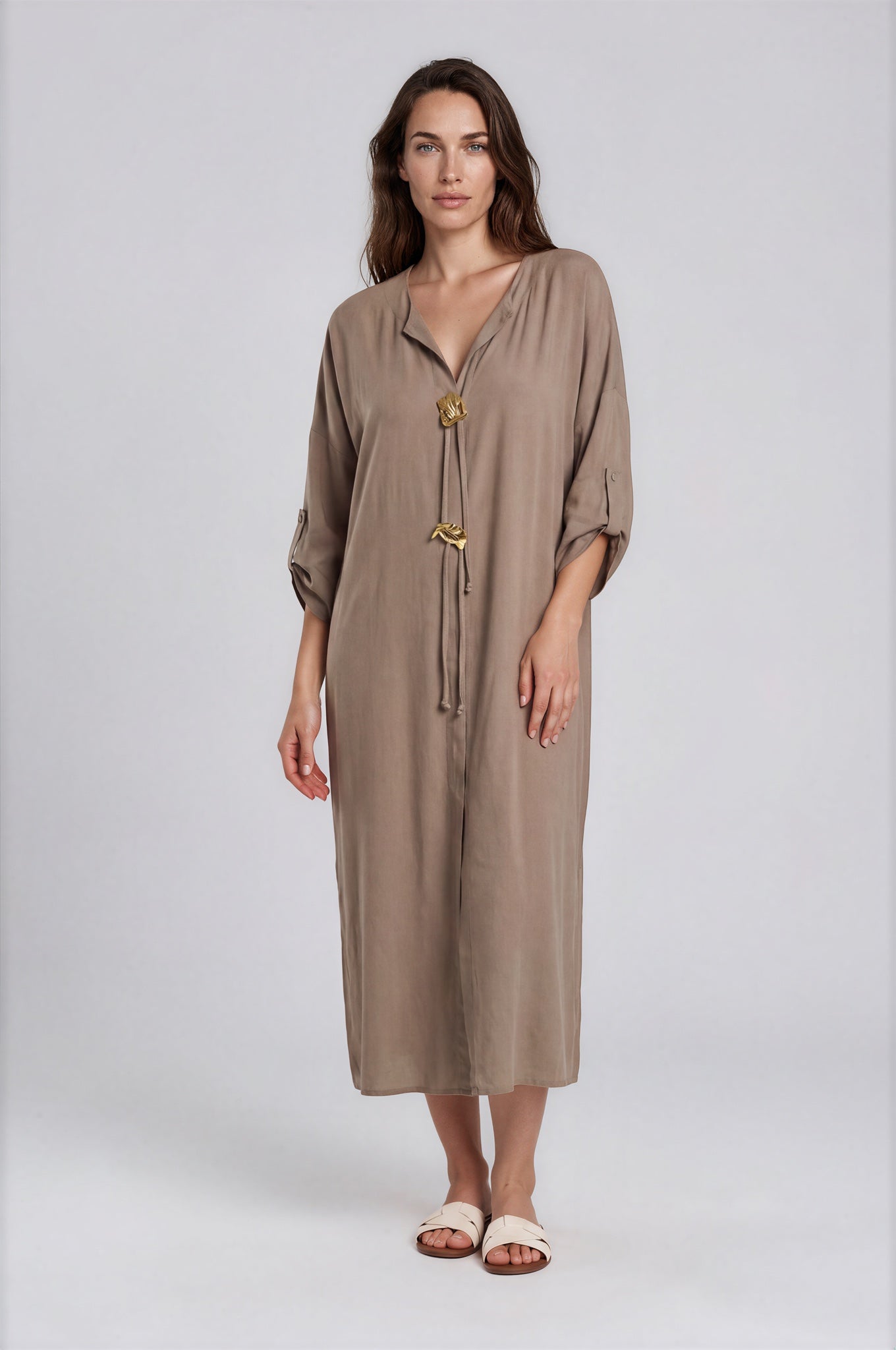 Gold Tassel Kaftan Dress