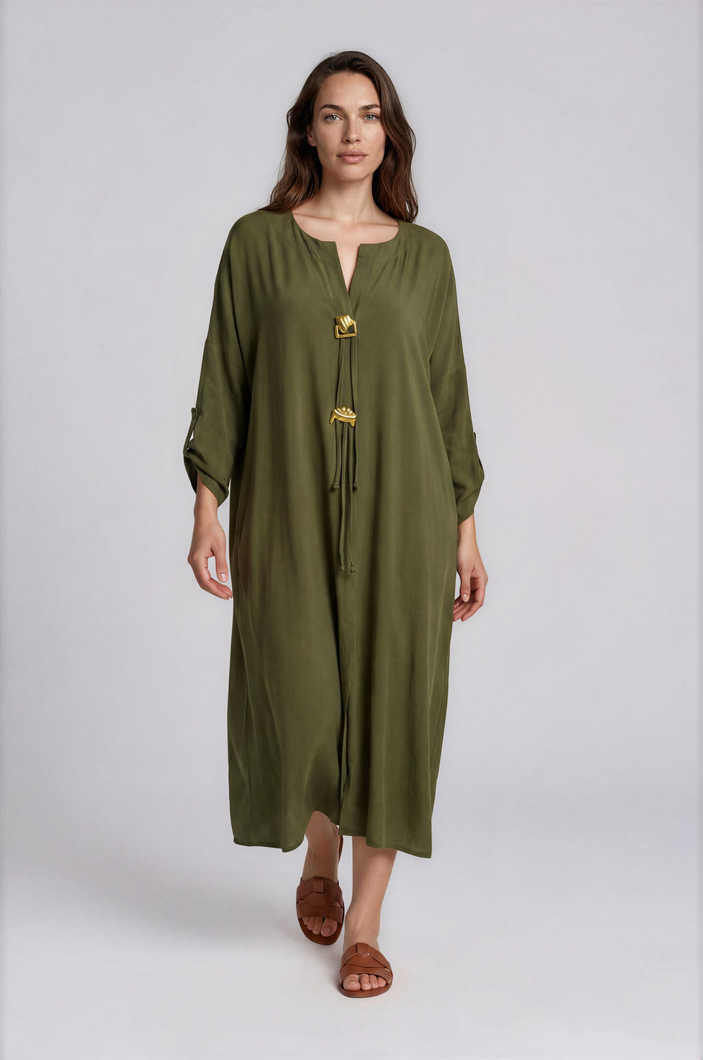 Gold Tassel Kaftan Dress