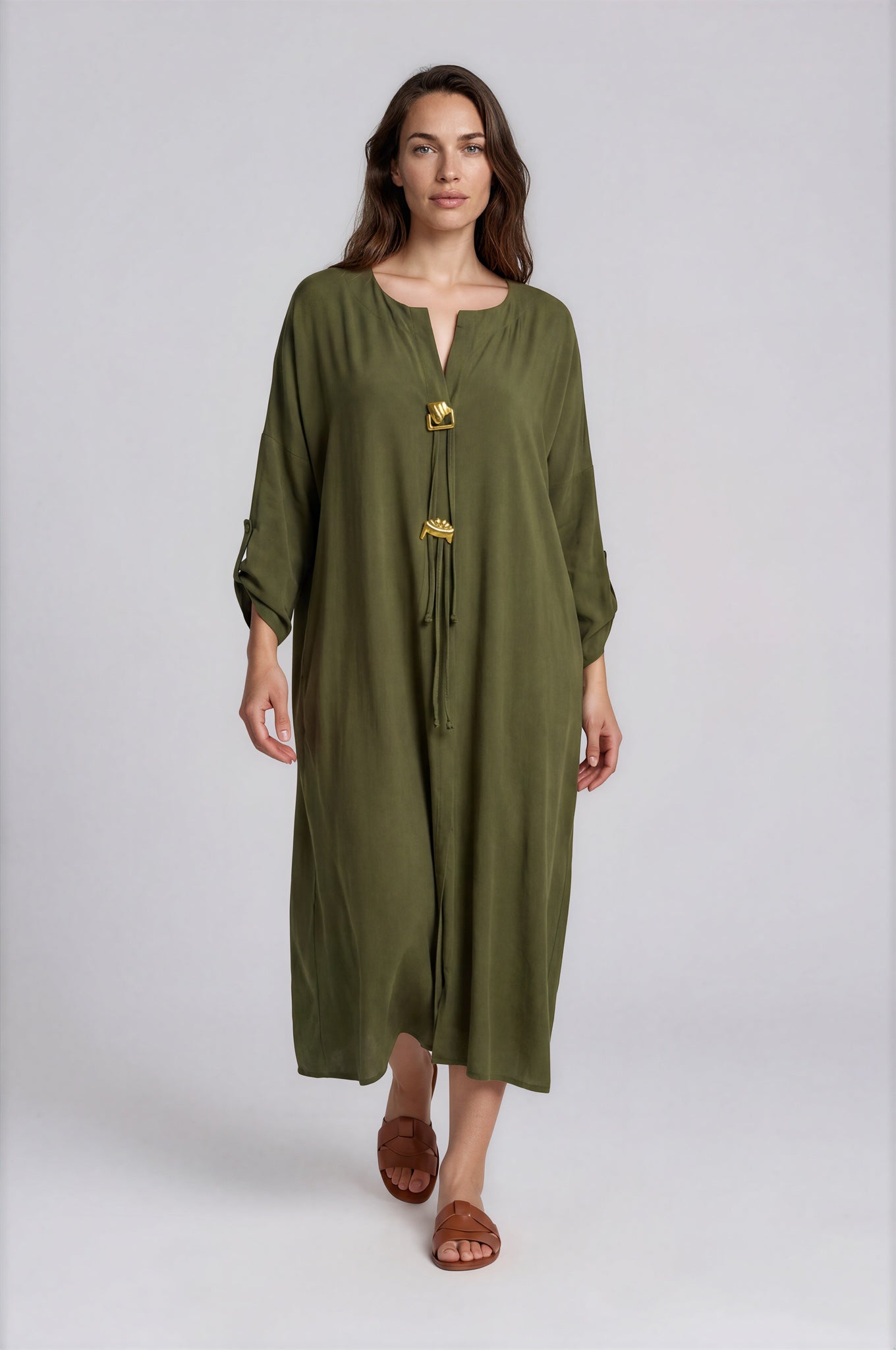 Gold Tassel Kaftan Dress