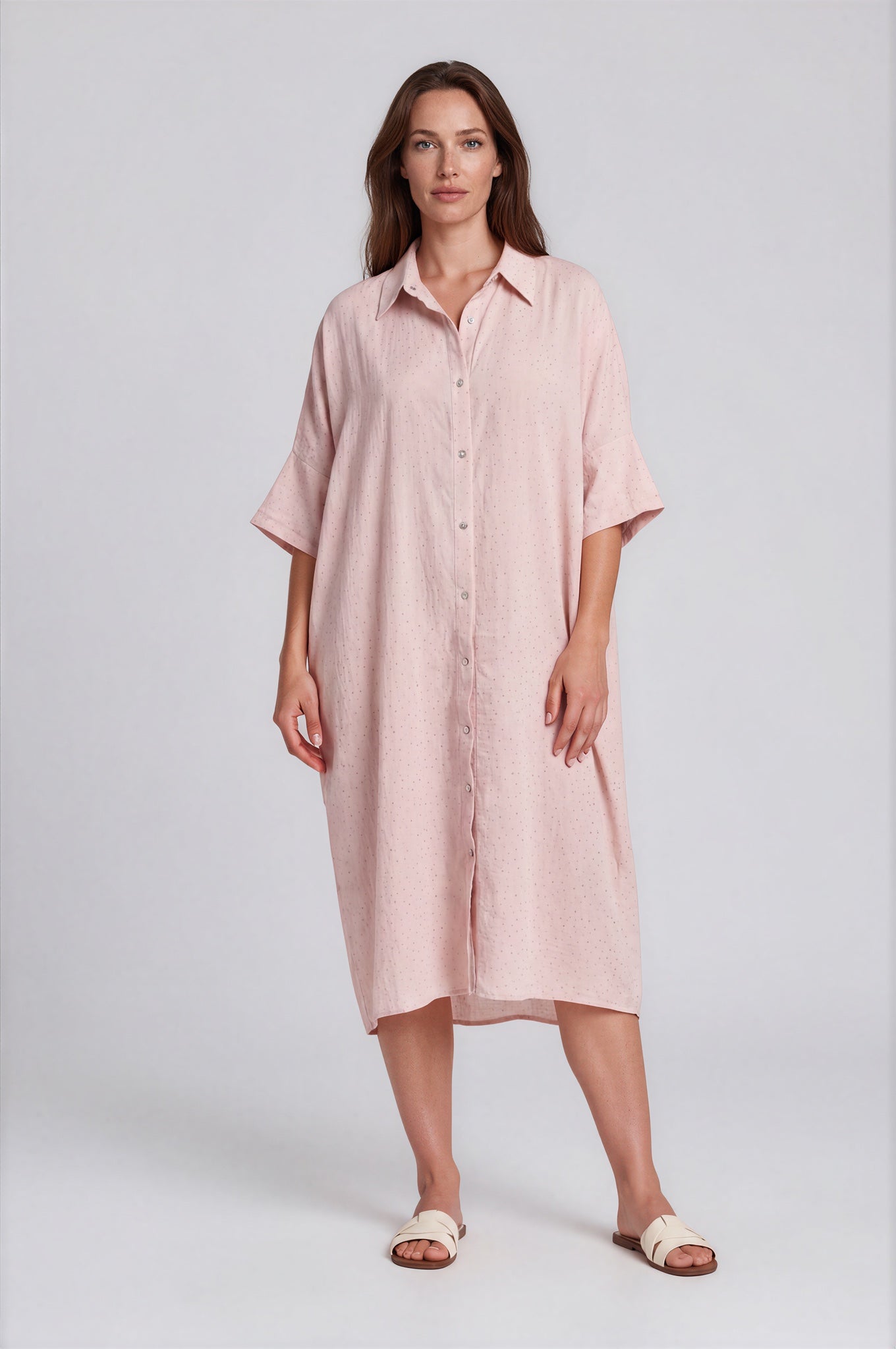 Oversized Linen Shirt Dress