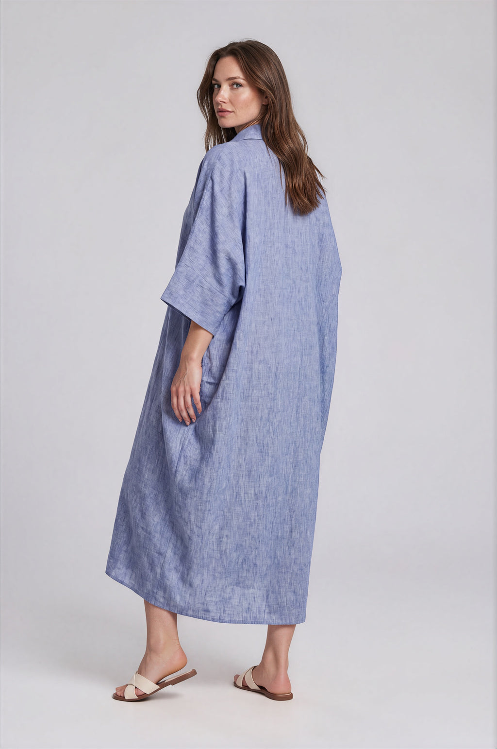 Oversized Linen Shirt Dress