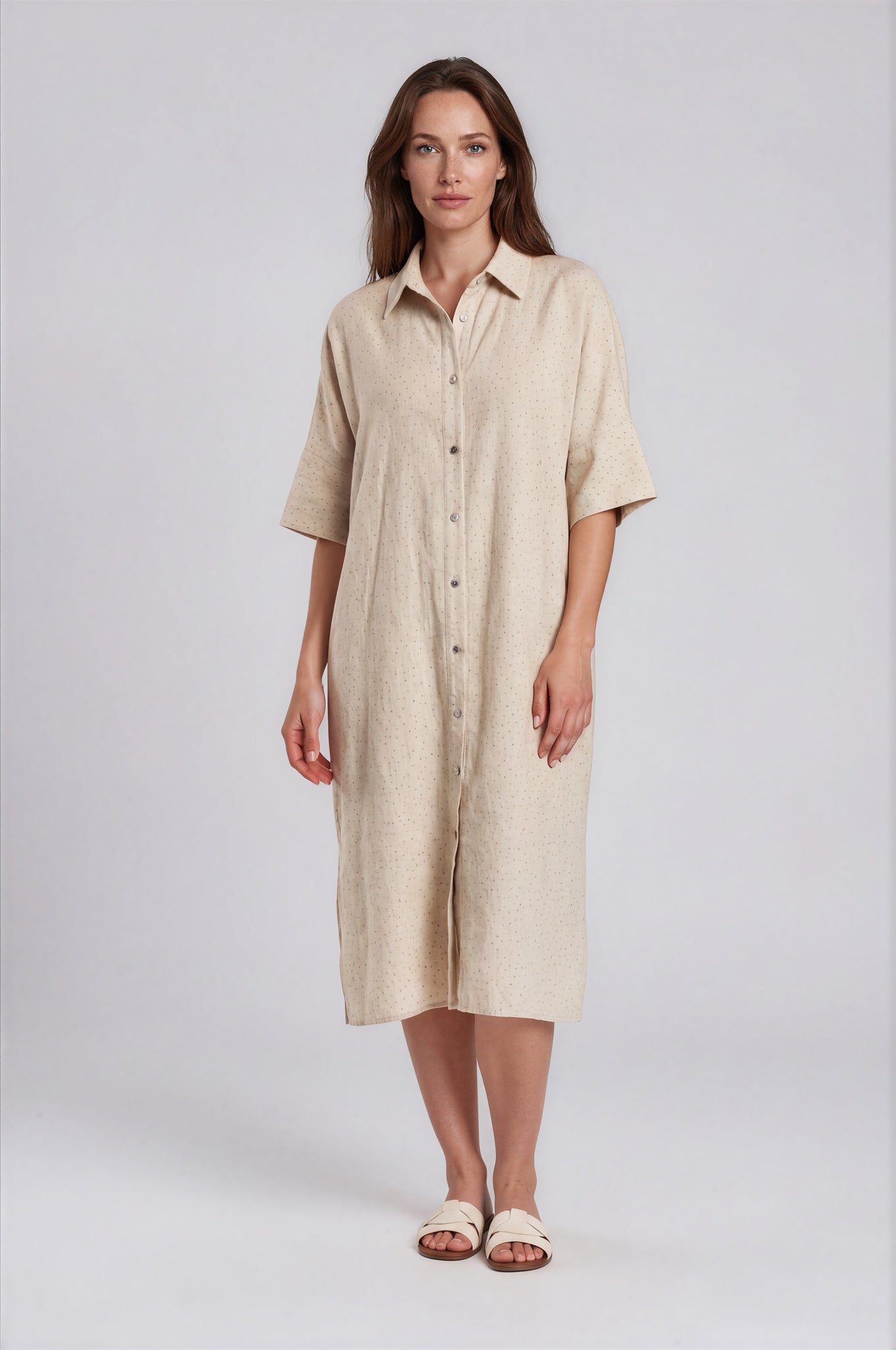 Oversized Linen Shirt Dress