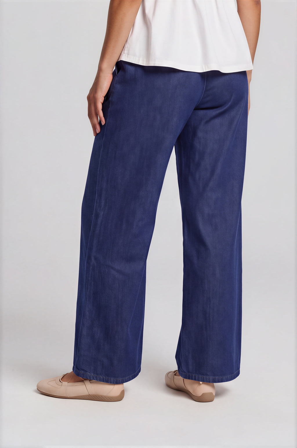 Wide-Leg Denim Pants