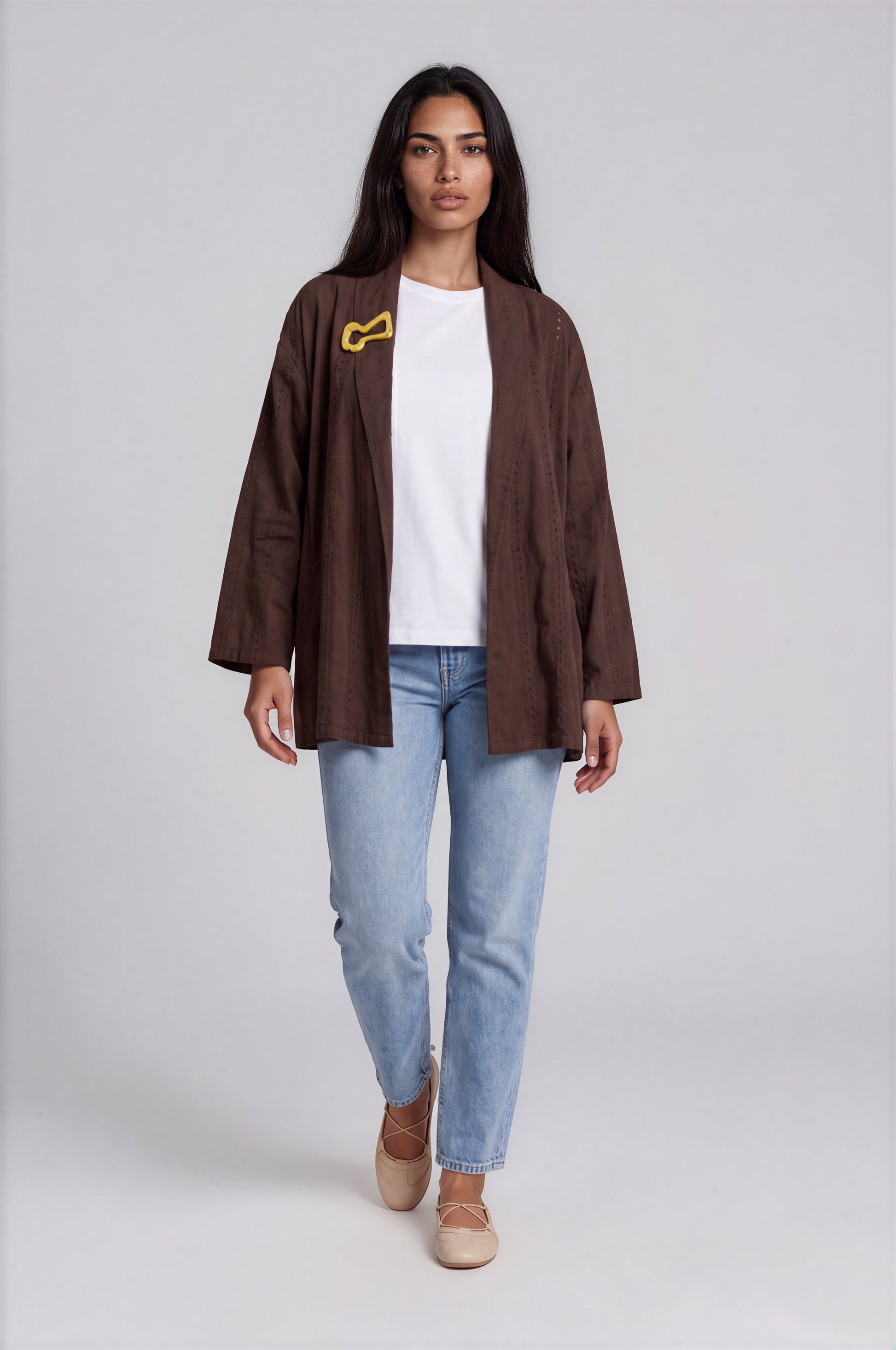 Eyelet  Kimono Jacket
