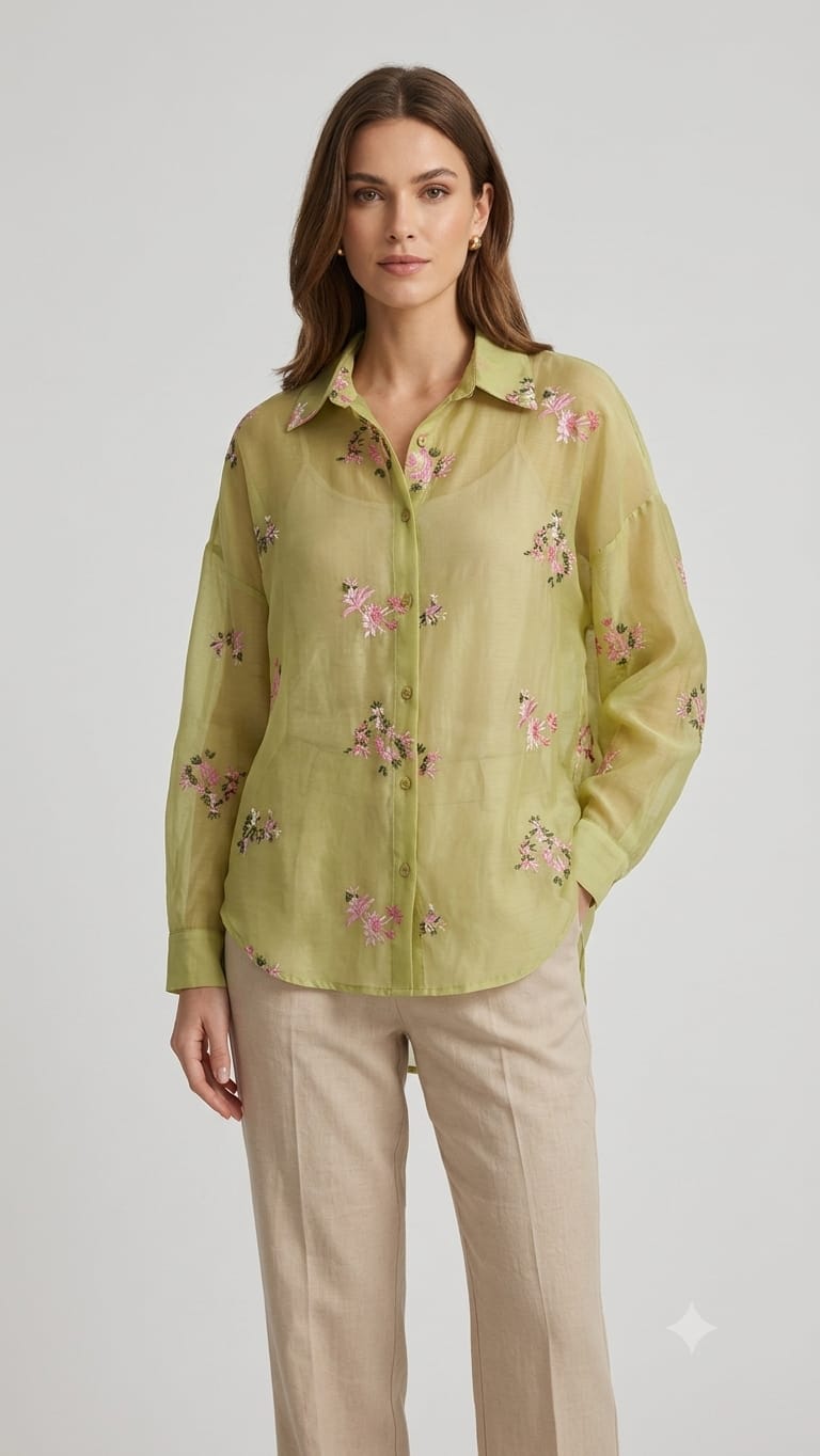 Floral Embroidered Shirt