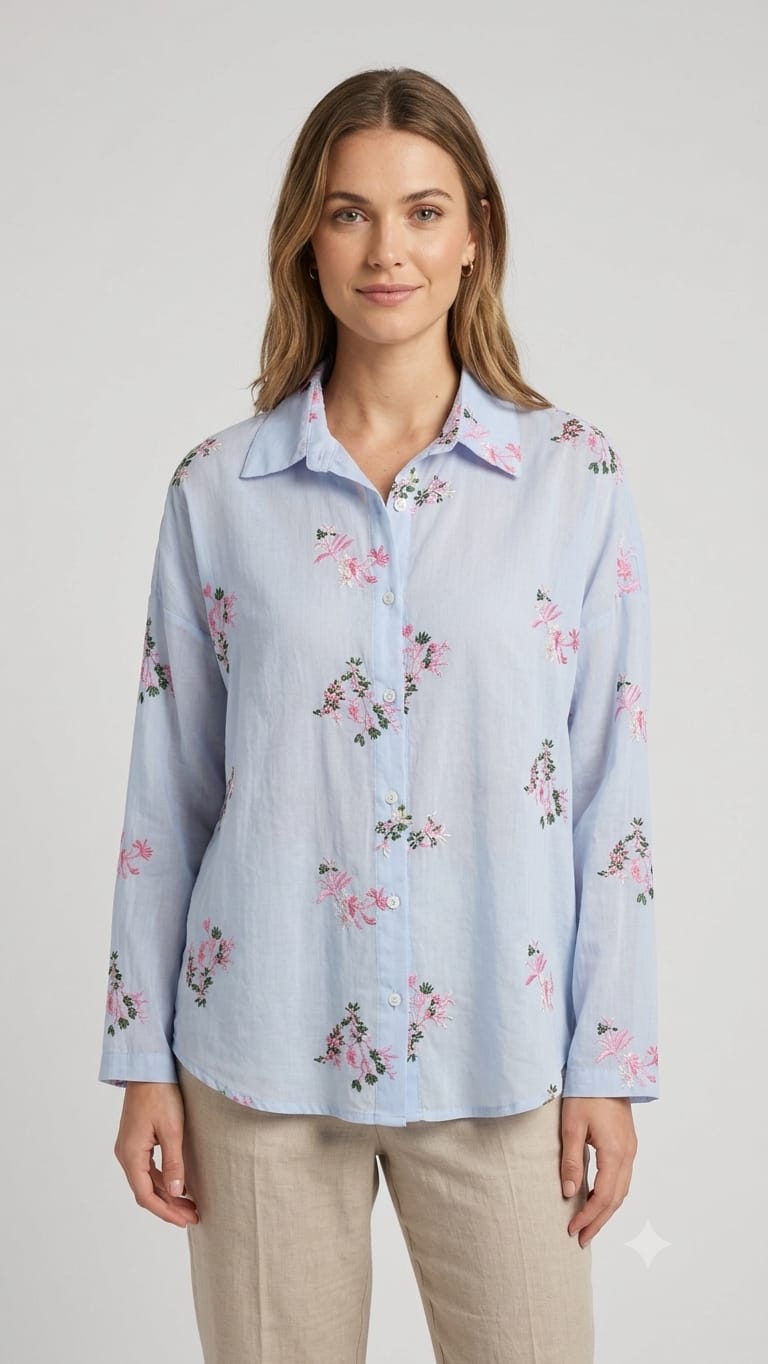 Floral Embroidered Shirt